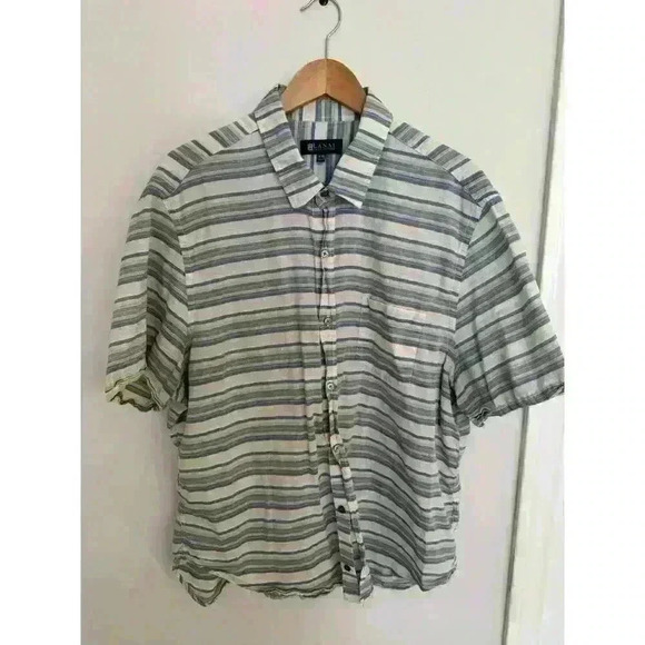 Lanai Men’s Short Sleeve Shirt Size XXL Made In Italy 100% Cotton Excellent Cond - Picture 1 of 8